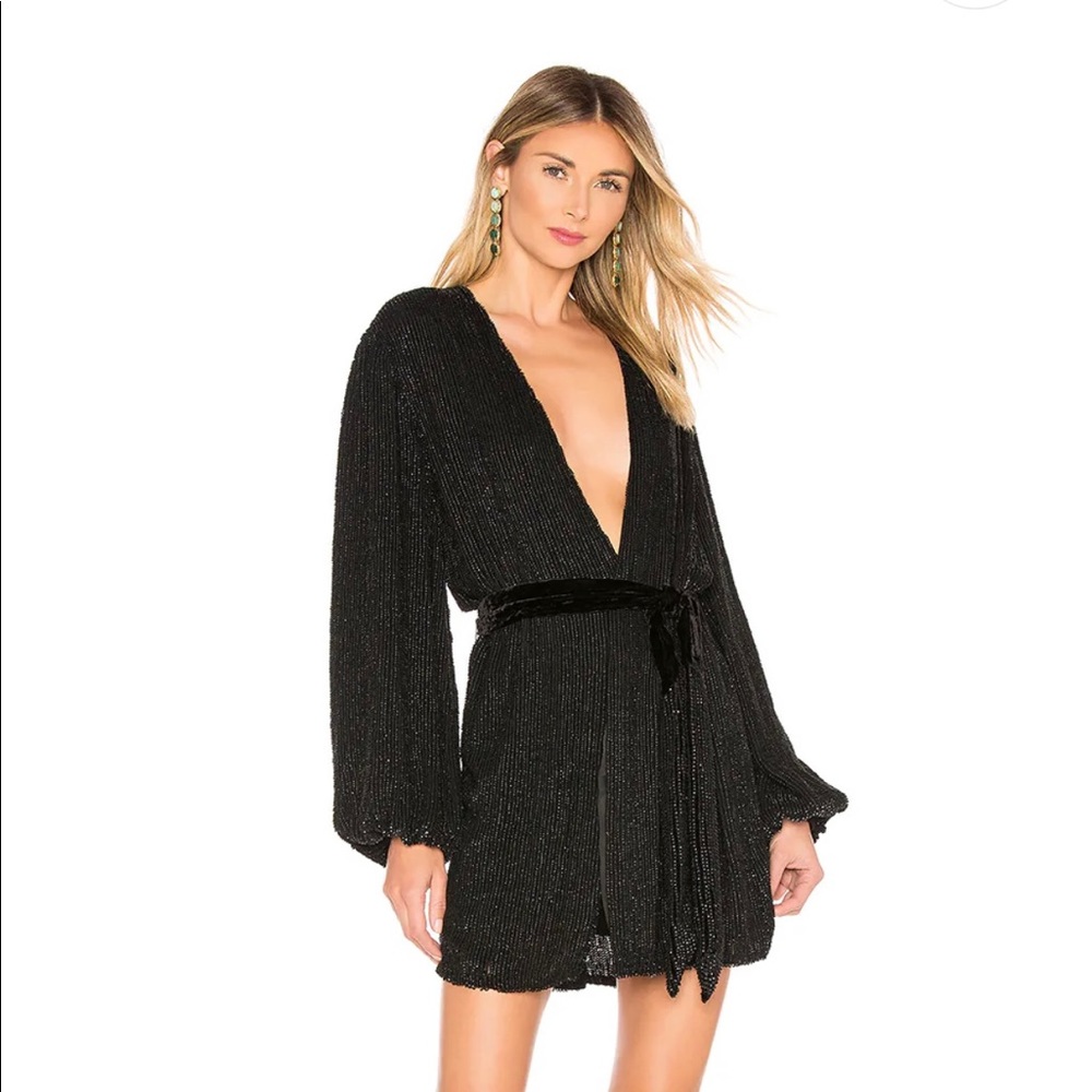 Gabrielle Robe Dress in Black